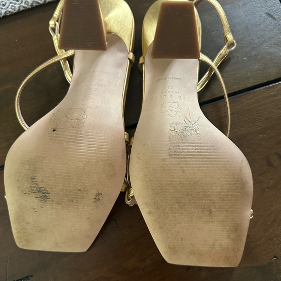 Ted Baker Gold Heels Elegant Slingback - Picture 2 of 5